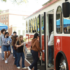 A trolley circled the route between Mary Washington’s Double Drive and the City of Fredericksburg’s Dorothy Hart Community Center, carrying students to submit their ballots. Photo by Karen Pearlman.